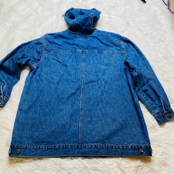 L.A. Blue Vintage Hooded Denim Jacket Women's Plus Size 18/20W Full Zip Front Po - Picture 2 of 12